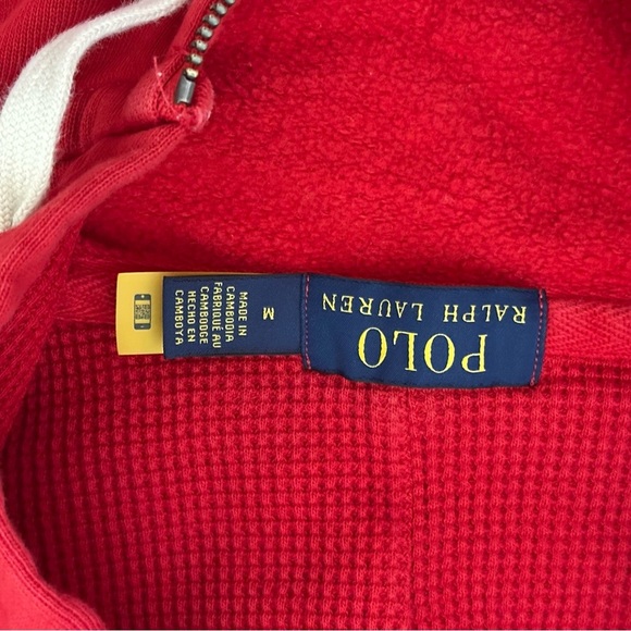 Polo Ralph Lauren Mens Red Zip up Hoodie size Medium - Picture 13 of 13